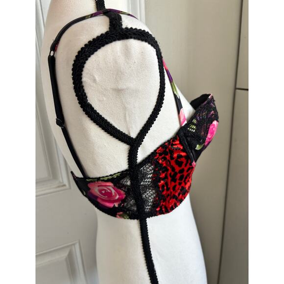 Victoria Secret rose leopard bustier bra size 34c - Picture 3 of 5